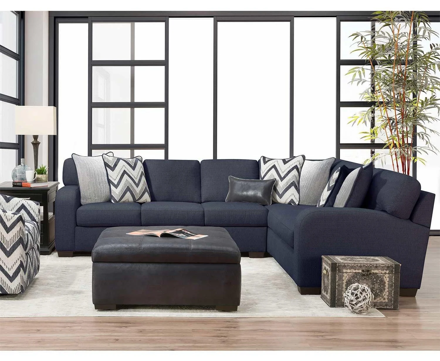 Behold Home Behold Chandler 2 Pc. Sectional Pearl Navy Chandler 2 Pc